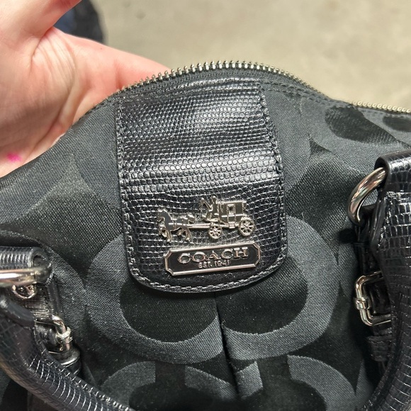 Coach Signature Madison Satchel Crossbody Purse Black Monogram *NO HANG TAG - Picture 8 of 10